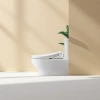 The white smart toilet seat cover with a constant temperature seat ring and a slowly lowering cover plate features an instant hot cleaning design without a water tank details Picture